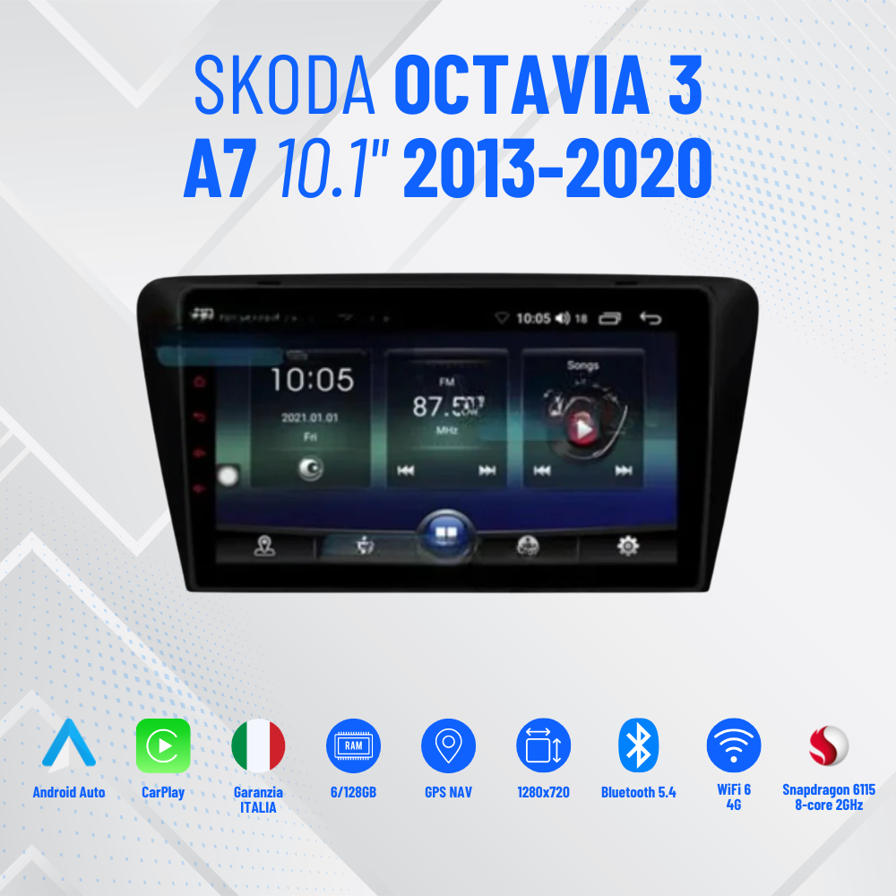Autoradio   per   Skoda   Octavia   3   A7   10.1"   |   2013-2020   |   Android   |   Bluetooth   |   CarPlay   |   Android   Auto   |   4-64 GB