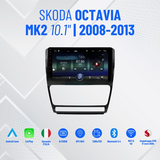 Autoradio   per   Skoda   Octavia   MK2   10.1"   |   2008-2013   |   Android   |   Bluetooth   |   CarPlay   |   Android   Auto   |   4-64GB   Ram