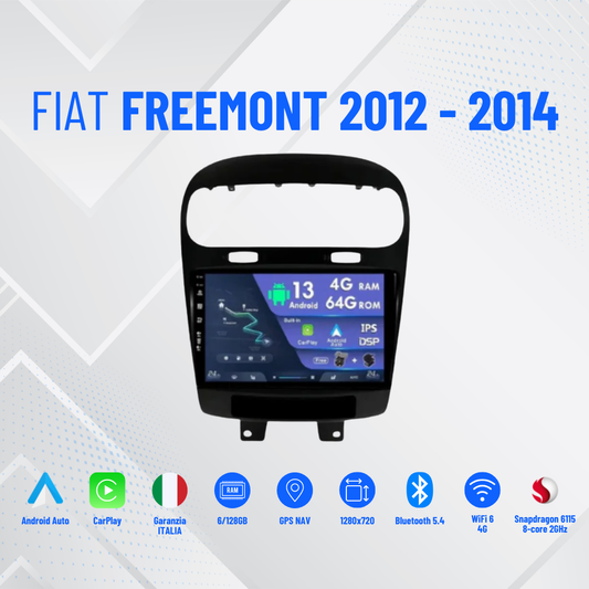 FIAT Freemont 2012-2014 9'' Touch Screen Android Octa Core Car Stereo CarPlay/DSP integrato WiFi/GPS/-4GB RAM+64G ROM + microfono esterno
