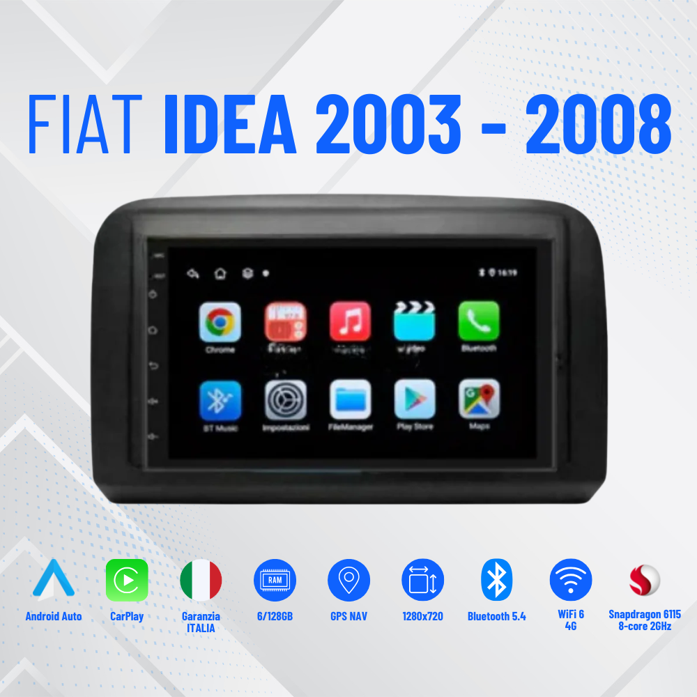 Autoradio   per   Fiat   Idea   |   Lancia   Musa   7"   |   2003in poi |Android|Bluetooth|  CarPlay  Android  Aut| 4GB/6GB Ram