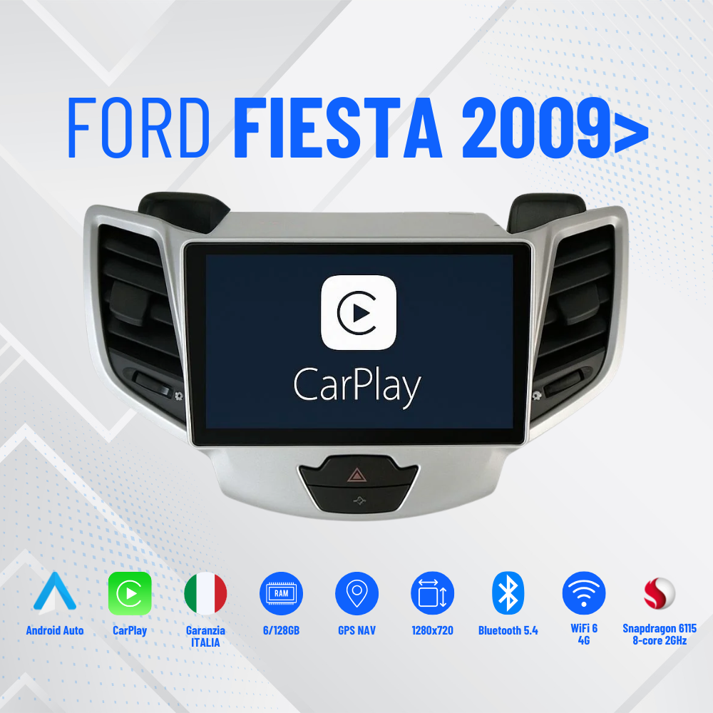 Ford fiesta 2009>|7”Pollici - Mascherina Inclusa - Autoradio 2 Din Android Auto + Carplay / Stereo Touch| Navigatore GPS + Bluetooth + Wifi