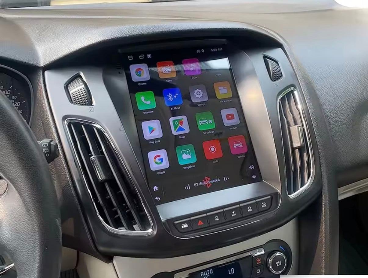 Ford Focus 3 Mk3 modello tesla  (2011/2018) | 9 pollici - 6-128GB MASCHERINA INCLUSA Autoradio 2 Din Android auto + Carplay Stereo Touch | Navigatore GPS + Bluetooth + Wifi