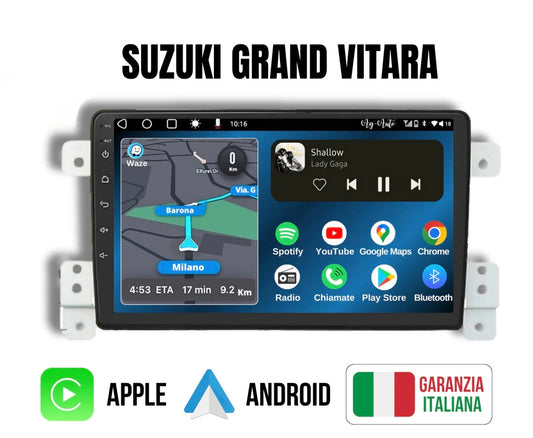 Suzuki Grand Vitara (2005/2016) | 9 Pollici - Mascherina Inclusa - Autoradio 2 Din Android Auto + Carplay / Stereo Touch 2/64gb | Navigatore GPS + Bluetooth + Wifi