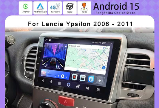 Lancia Ypslon  | 9” Pollici - Mascherina Inclusa - Autoradio 2 Din Android Auto + Carplay / Stereo Touch  | Navigatore GPS + Bluetooth + Wifi