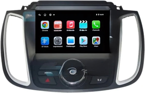 Ford c-Max anno 2017| 9 Pollici - Mascherina Inclusa - Autoradio 2 Din Android Auto + Carplay / Stereo Touch 2/64gb | Navigatore GPS + Bluetooth + Wifi