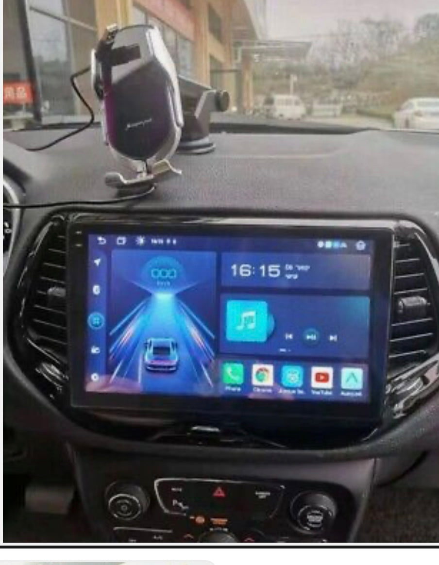 Jeep Compass 10” Pollici Android Autoradio GPS Navigazione/WiFi+Bluetooth, Sistema Multimediale Digitale Internet Touch Screen Da 1080P HD Per Auto, Fotocamera Posteriore,4-64giga+centralina canbas per recupero comandi al volante