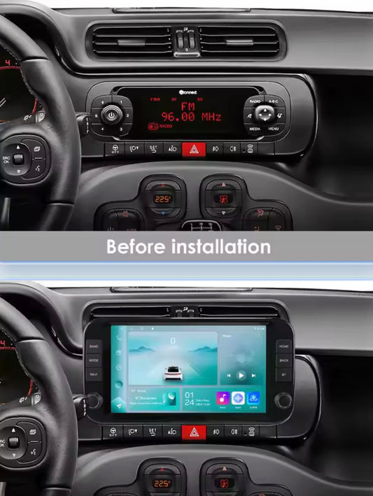 CUSTOM FIT COMPLETO AUTORADIO PANDA 9'' POLLICI ANDROID 12 + MASCHERINA COMPLETO DAL 2013-2026 4/64GB CarPlay+android auto 8-Octacore