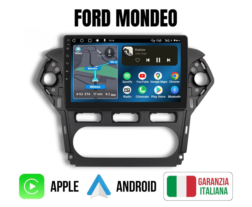 Ford mondeo 2014| 9 Pollici - Mascherina Inclusa - Autoradio 2 Din Android Auto + Carplay / Stereo Touch 2/32gb | Navigatore GPS + Bluetooth + Wifi