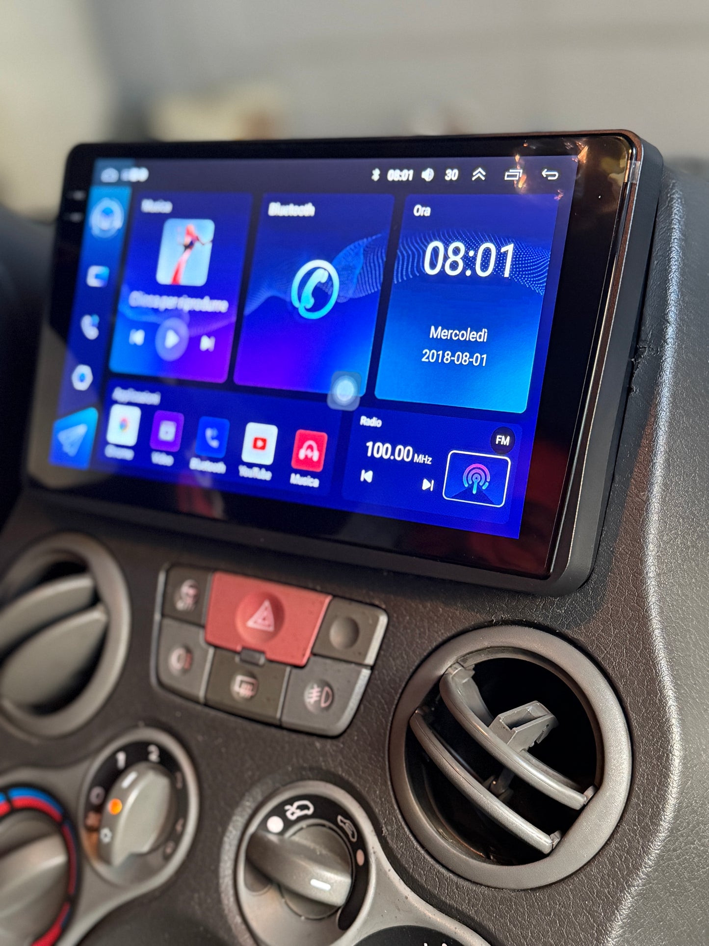 Fiat Panda (2003/2012) - Autoradio scgermo 9'' versione 4-64 Android auto + Carplay / Stereo Touch 9 pollici | USB + Navigatore GPS + Bluetooth + Wifi