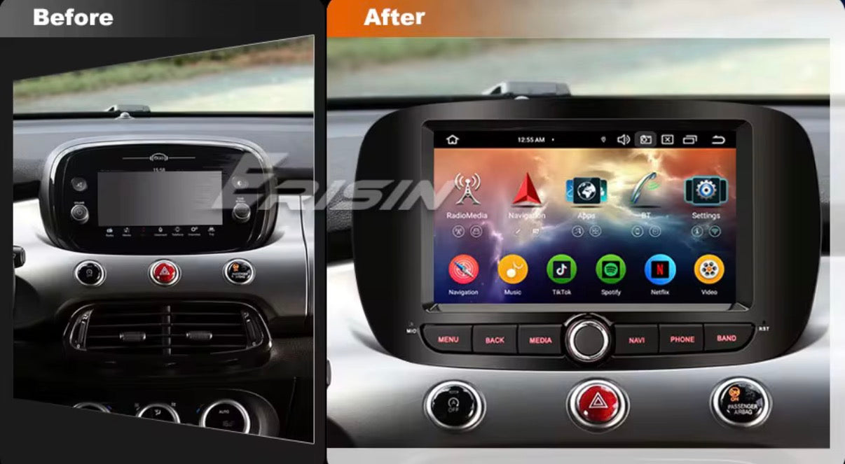 Fiat 500X versione 4-64 GIGA (2014/2020) | 9 pollici - Mascherina Inclusa Autoradio 2 Din Android auto + Carplay / Stereo | USB + Navigatore GPS + Bluetooth + Wifi + USB