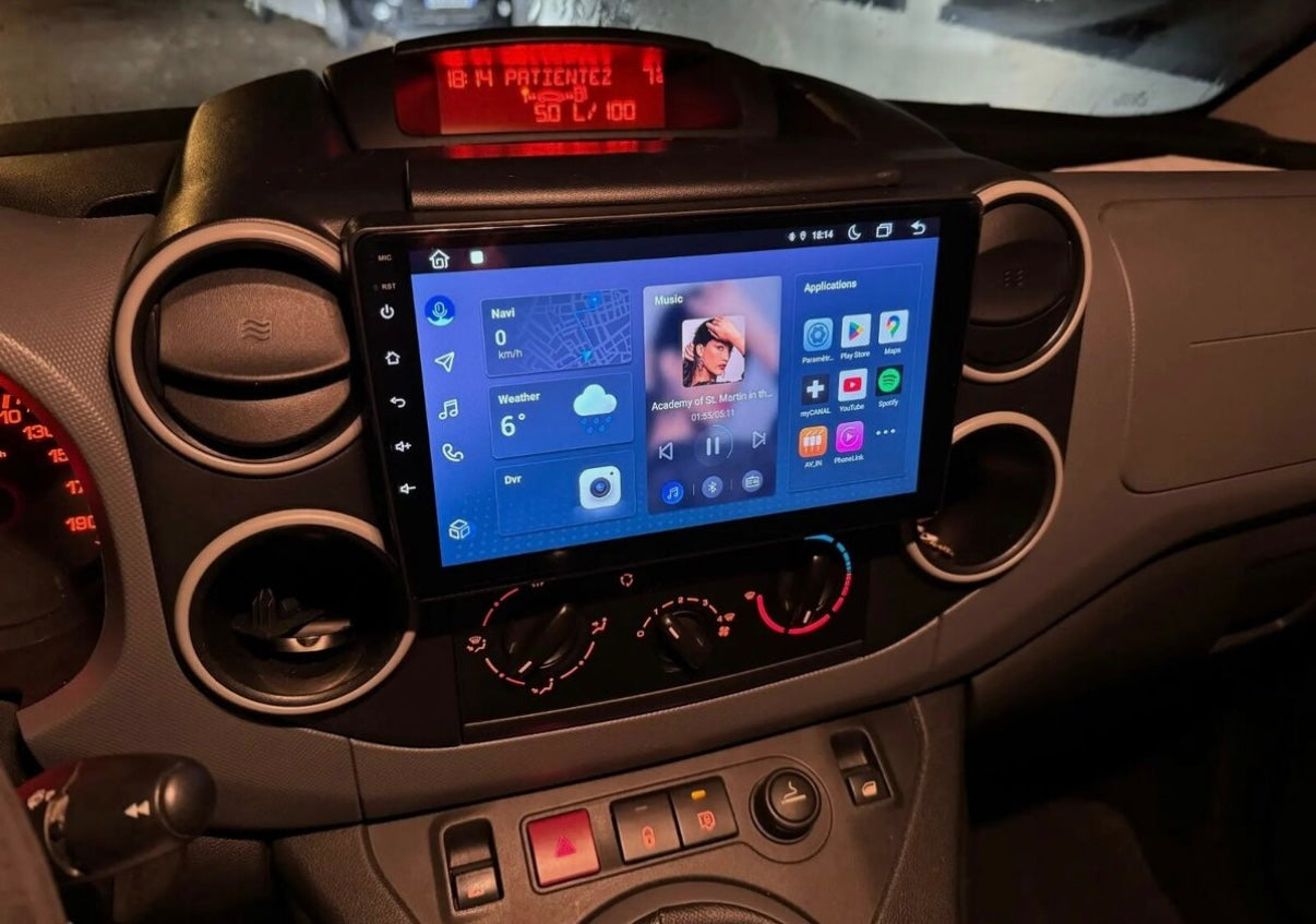 Citroen Berlingo (2008/2019) | 9 Pollici - Mascherina Inclusa - Autoradio 2 Din Android Auto + Carplay / Stereo Touch 2/32gb | Navigatore GPS + Bluetooth + Wifi