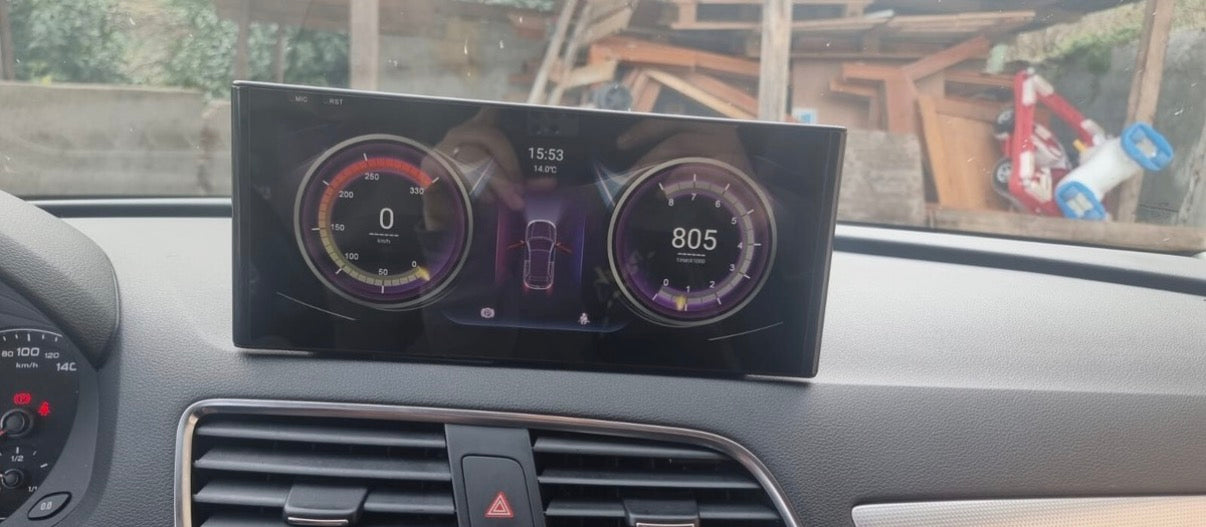Q3 anno  2012 in poi / 10.25”Pollici - Mascherina Inclusa - Autoradio 2 Din Android Auto + CarPlay / Stereo Touch  | Navigatore GPS + Bluetooth + Wifi