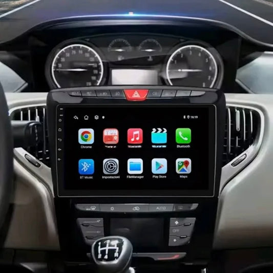 Lancia Ypslon | 9 Pollici - Mascherina Inclusa - Autoradio 2 Din Android Auto + Carplay / Stereo Touch 2/32gb | Navigatore GPS + Bluetooth + Wifi