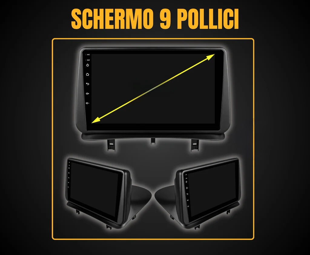 Renault Clio 3 (2005/2014) | 9 Pollici - Mascherina Inclusa - Autoradio 2 Din Android Auto + Carplay / Stereo Touch 2/64gb | Navigatore GPS + Bluetooth + Wifi