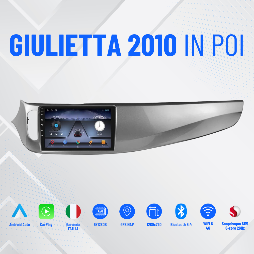 ALFA ROMEO Autoradio 7”GIULIETTA 2010 in poi BLUETOOTH, USB PRESSEMBLATO PLUG&PLAY