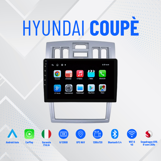 Hyundai coupè9 Pollici - Mascherina Inclusa Autoradio 2 Din Android Auto + Carplay / Volkswagen Stereo Touch 2/64gb | Navigatore GPS + Bluetooth + Wifi