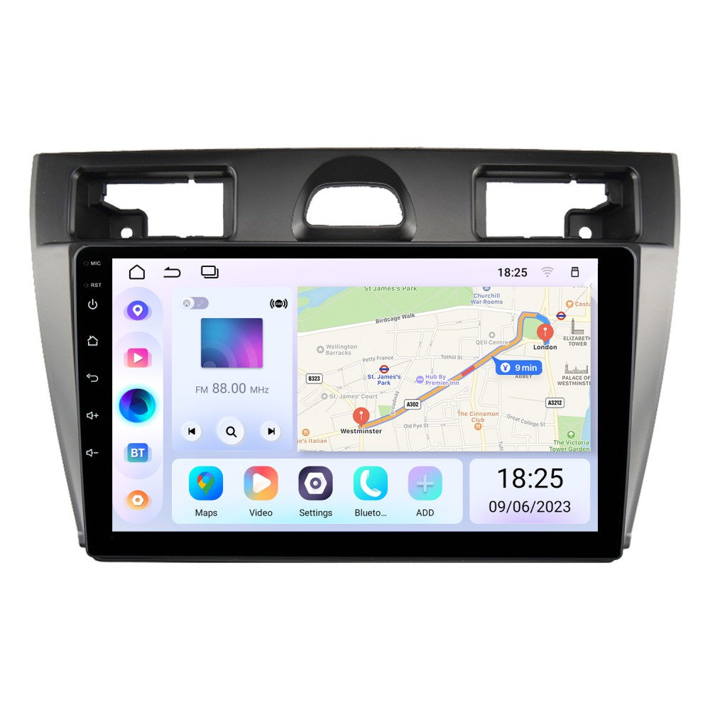 AUTORADIO 9” NAVIGATORE Ford Fiesta 2006in poi  ANDROID 13- 4GB RAM 64GB ROM IPS DSP CARPLAY