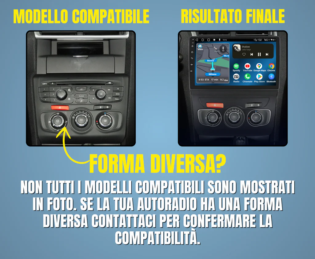 C4| 9 Pollici - Mascherina Inclusa Autoradio 2 Din Android Auto + Carplay / Volkswagen Stereo Touch 2/64gb | Navigatore GPS + Bluetooth + Wifi