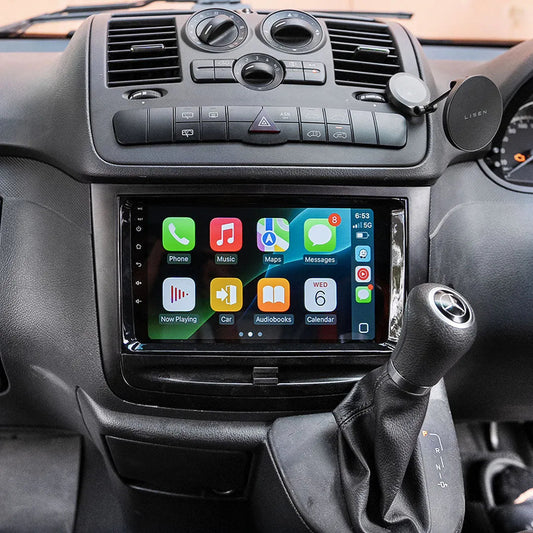 Mercedes Viano 9” Pollici - Mascherina Inclusa Autoradio 2 Din Android Auto + Carplay / Volkswagen Stereo Touch  | Navigatore GPS + Bluetooth + Wifi