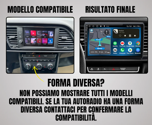 Seat Leon 3 (2012-2020) | 9 Pollici - Mascherina Inclusa - Autoradio 2 Din Android Auto + Carplay / Mk3 Stereo Touch 2/64gb | Navigatore GPS + Bluetooth + Wifi