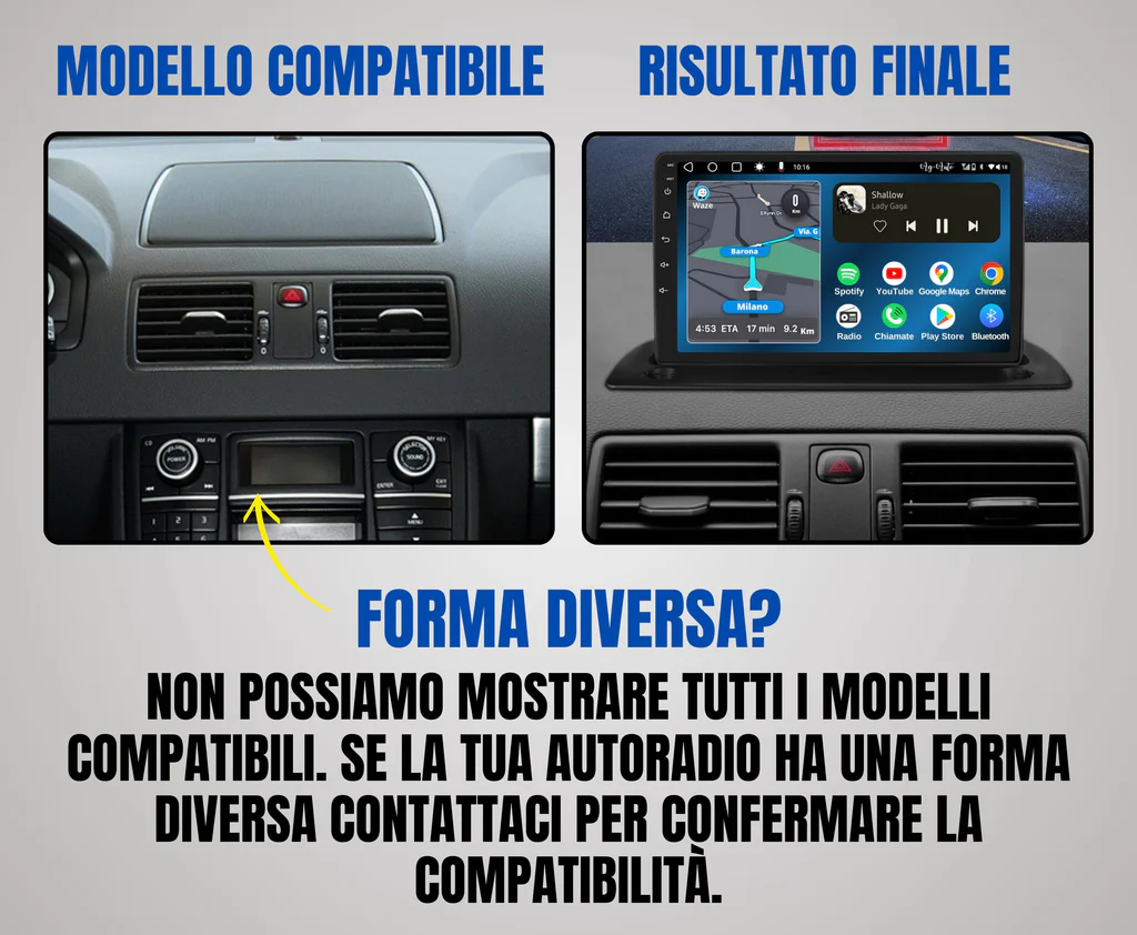 Volvo Xc90 (2004-2014) | 9 Pollici - Mascherina Inclusa Autoradio 2 Din Android Auto + Carplay / Stereo Touch 2/64gb - 4/64gb | Navigatore GPS + Bluetooth + Wifi