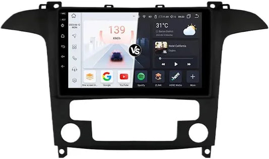 Ford s-Max | 9 Pollici - Mascherina Inclusa - Autoradio 2 Din  8-256Gb- KIT Completo Per L'installazione INCLUSO - Android Auto + Carplay / Classe B Stereo Touch 2/64gb | Navigatore GPS + Bluetooth + Wifi + USB