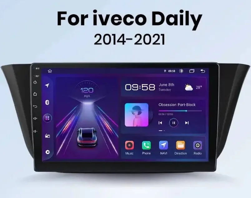 Iveco daily 2018
  9”|   2008-2013|   Android   |   Bluetooth   |   CarPlay   |   Android   Auto   |   /8GB/256G   Ram +