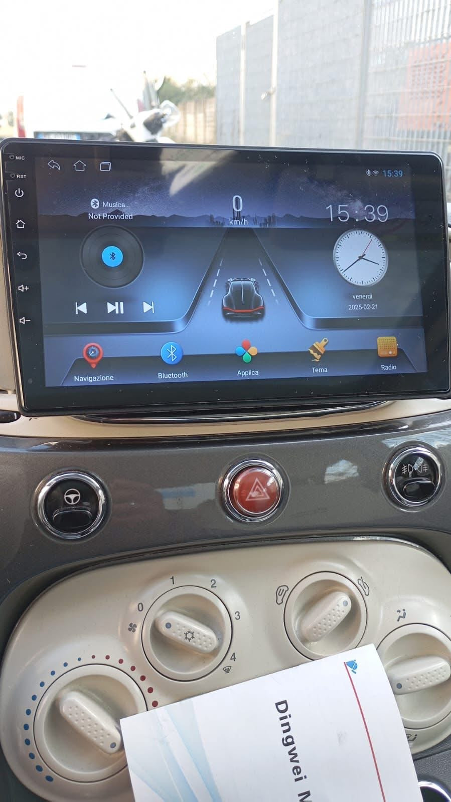 Fiat 500 /9” Pollici - Mascherina Inclusa - Autoradio 2 Din Android Auto + Carplay / Stereo Touch 6/128GB | Navigatore GPS + Bluetooth + Wifi Ventola raffreddamento