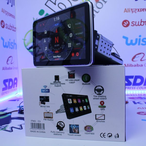 AUTORADIO 1Din 10"Pollici ESTRAIBILE, GPS, Navigatore, CARPLAY + ANDROID AUTO