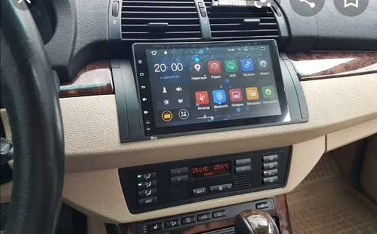 BMW x5 anno 2005> Mascherina Inclusa Autoradio 2 Din Android Auto + Carplay / Stereo Touch  | Navigatore GPS + Bluetooth + Wifi