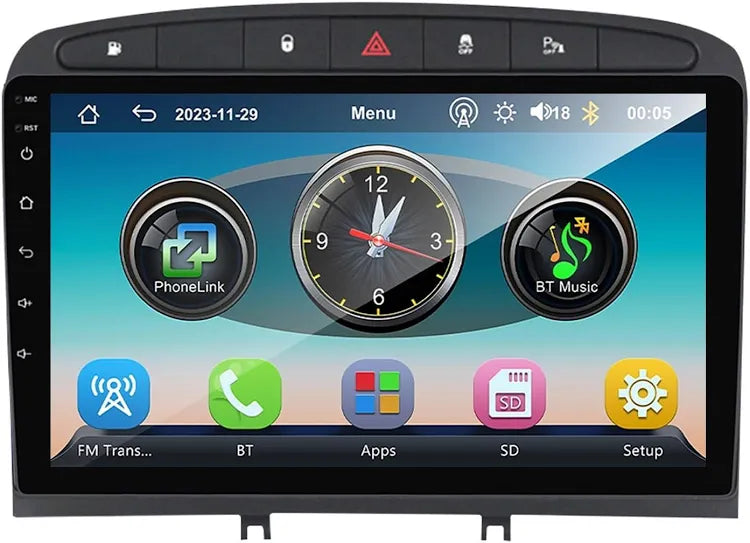 Peugeot RCZ| 9” Pollici - Mascherina Inclusa - Autoradio 2 Din Android Auto + Carplay / Stereo Touch  | Navigatore GPS + Bluetooth + Wifi