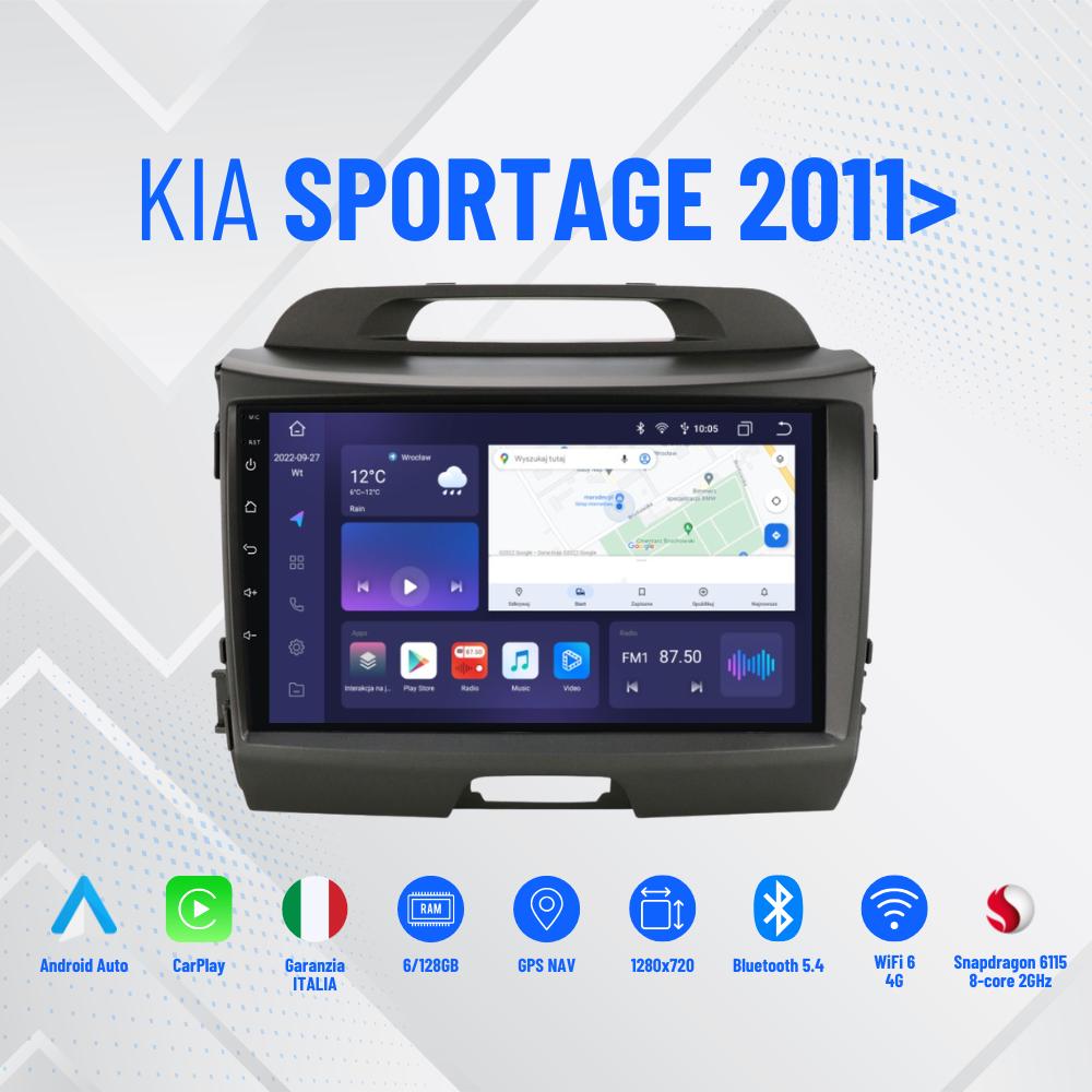 kia sportage 2011> | 9 Pollici - Mascherina Inclua- Autoradio 2 Din Android auto + Carplay / Stereo Touch 4/64GB | Navigatore GPS + Bluetooth + Wifi