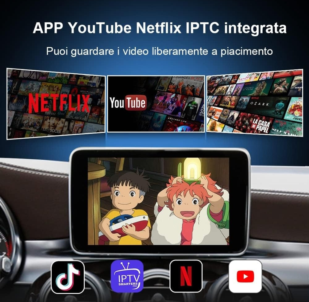 Scatoletta CarPlay e Android auto 4/64GB da cablato a wireless sblocco sistema operativo Android