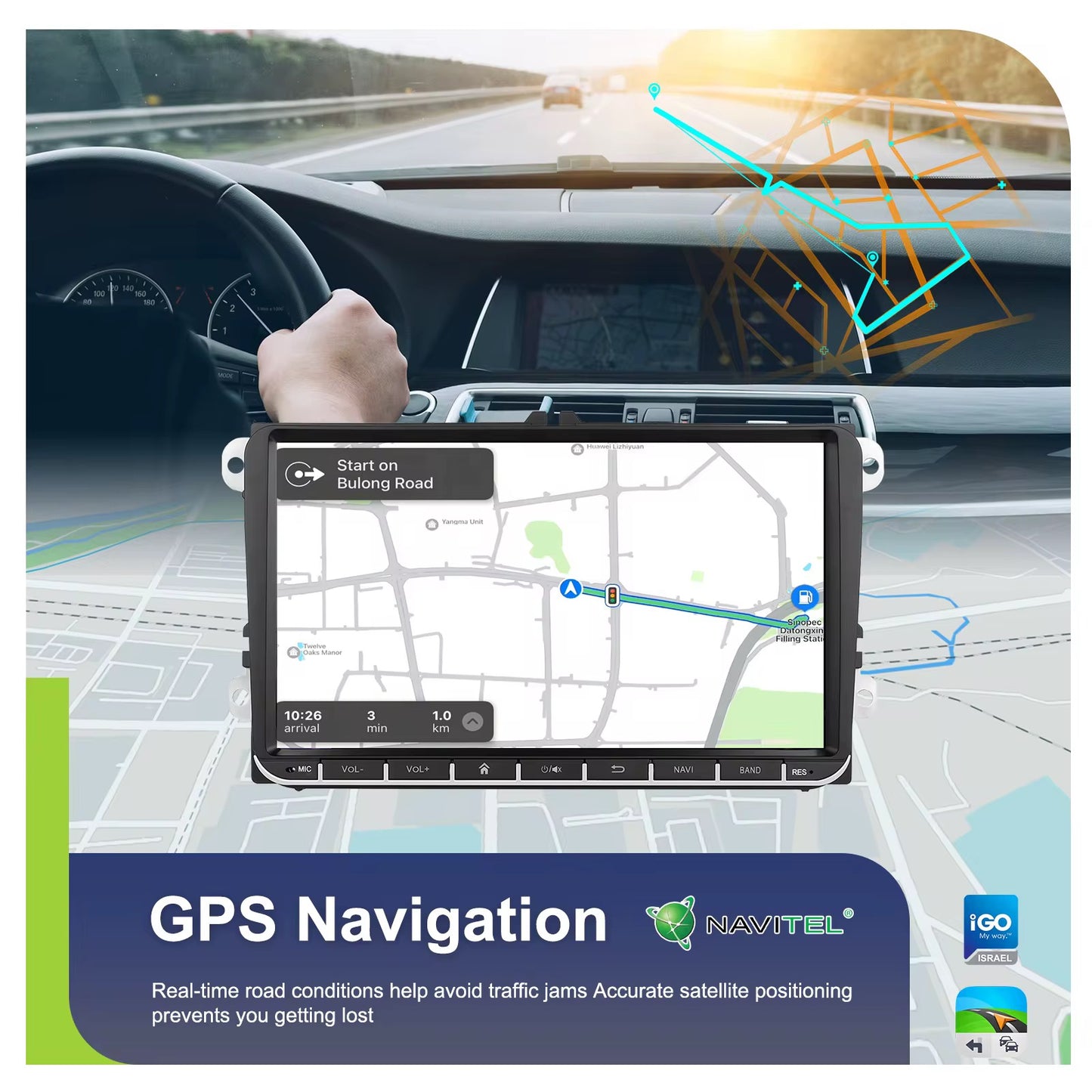 Autoradio Volkswagen -Golf5/4 Seat - Skoda schermo 9”  4-64GB CarPlay+Android auto Wi-Fi -Bluetooth - Mascherina Inclusa - Autoradio 2 Din Carplay / Stereo Touch  | Navigatore GPS + Bluetooth + Wifi