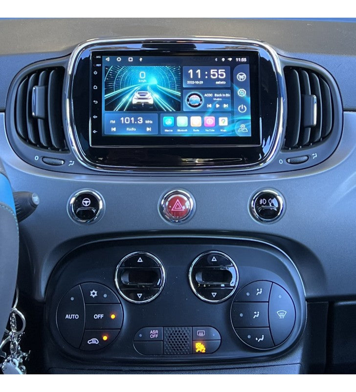 Per Fiat 500 2016-2022 Carplay Android 13.0 con 4-64 GB Autoradio GPS NAVIGATORE SATELLITARE FM SWC Radio