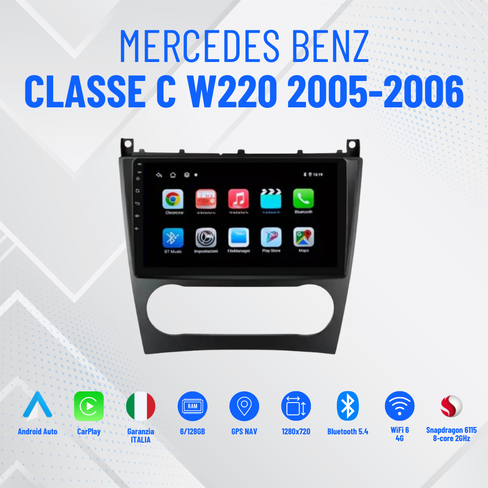 Mercedes classe C W220 2005-2006 Carplay-android auto 4GB RAM - 64GB ROM