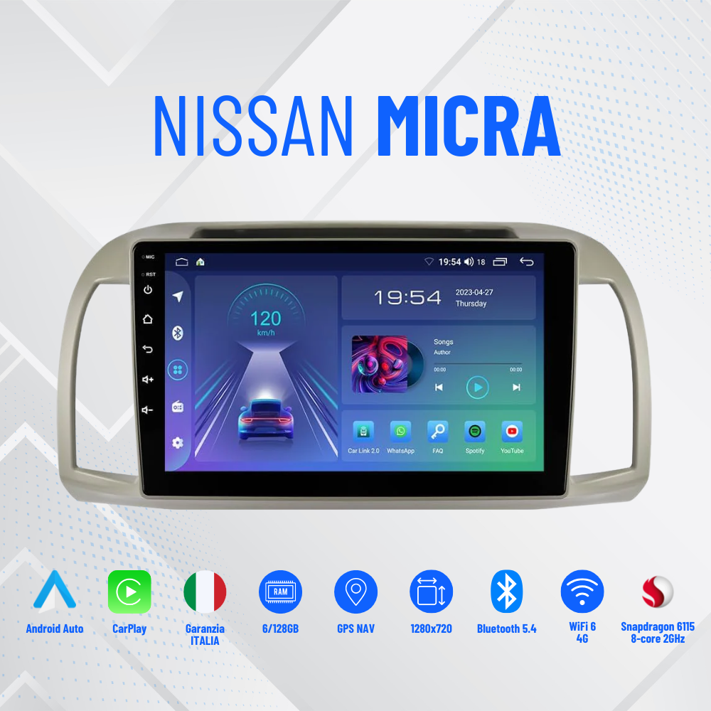 Nissan Micra | 9 Pollici - Mascherina Inclusa - Autoradio 2 Din - KIT Completo Per L'installazione INCLUSO - Android Auto + Carplay / Classe B Stereo Touch 2/64gb | Navigatore GPS + Bluetooth + Wifi + USB Per W245 B160 B170 B180 B190 B200