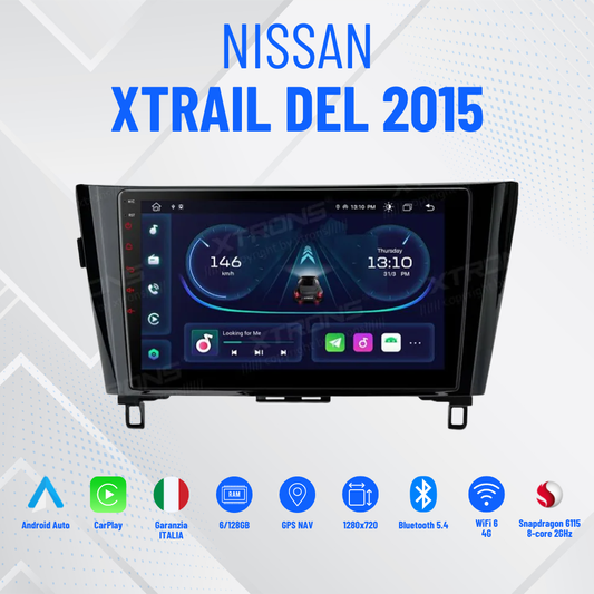 Nissan Xtrail del 2015 fotocamera 360 comandi al volante navigatore
 | 9 Pollici - Mascherina Inclusa - Autoradio 2 Din Android Auto + Carplay / Stereo Touch 2/64gb | Navigatore GPS + Bluetooth + Wifi