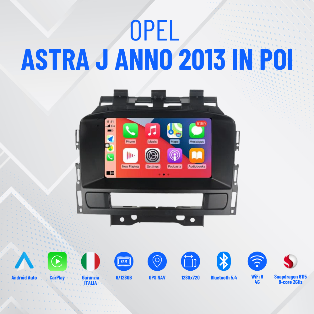 Opel astra j anno 2013 in poi | 9” Pollici - Mascherina Inclusa - Autoradio 2 Din Android Auto + Carplay / Stereo Touch  | Navigatore GPS + Bluetooth + Wifi