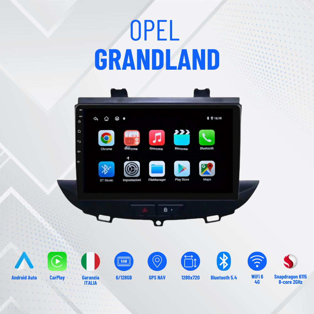 Opel grandland  | 9 Pollici - Mascherina Inclusa - Autoradio 2 Din Android Auto + Carplay / Stereo Touch 2/32gb | Navigatore GPS + Bluetooth + Wifi