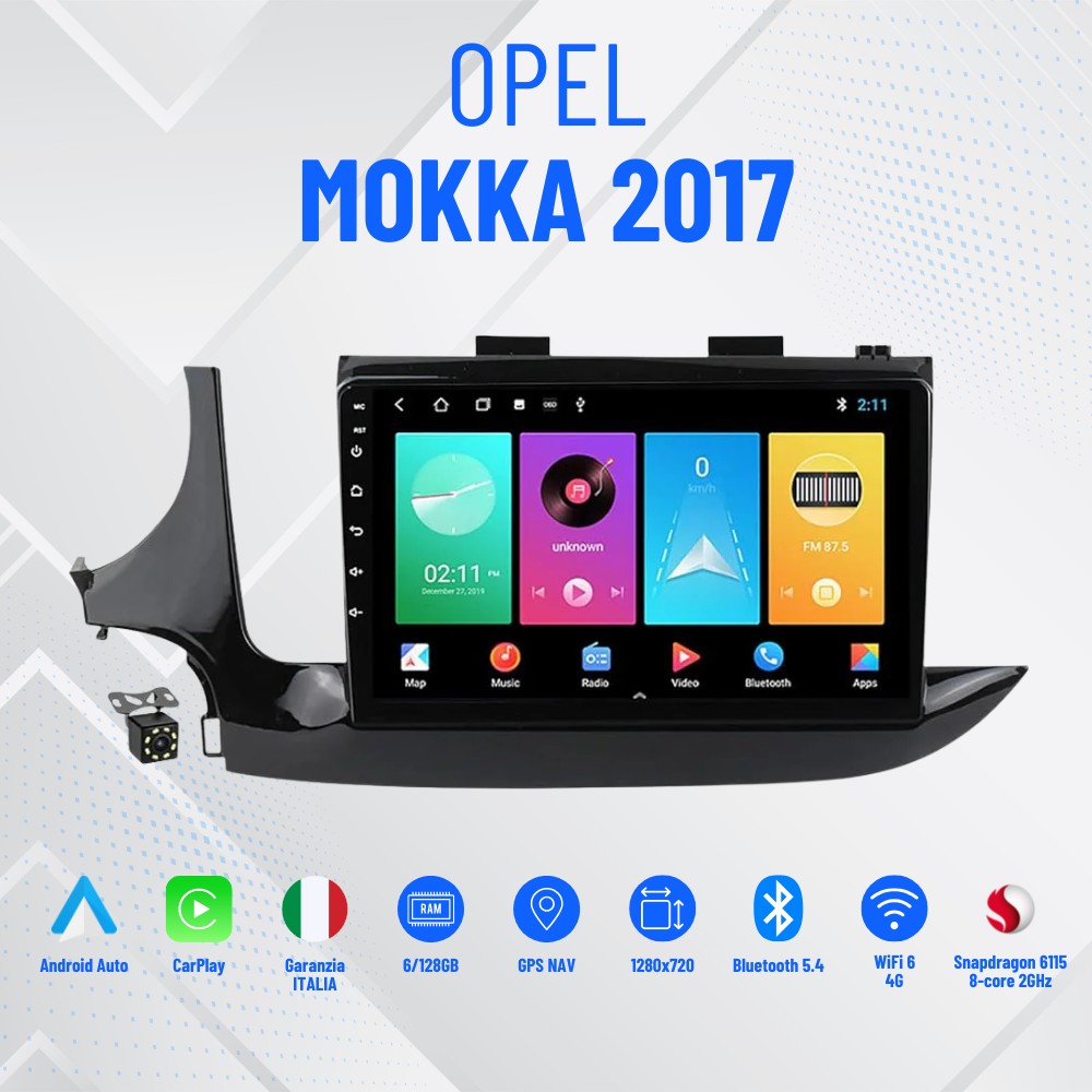 Opel mokka 2017 | 9 Pollici - Mascherina Inclusa - Autoradio 2 Din Android Auto + Carplay / Stereo Touch 2/32gb | Navigatore GPS + Bluetooth + Wifi