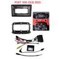 Adattatore Autoradio Cornice Stereo per Fiat 500S 2015> con Kit Fissaggio - Grigio schermo 9''-Comandi al volante