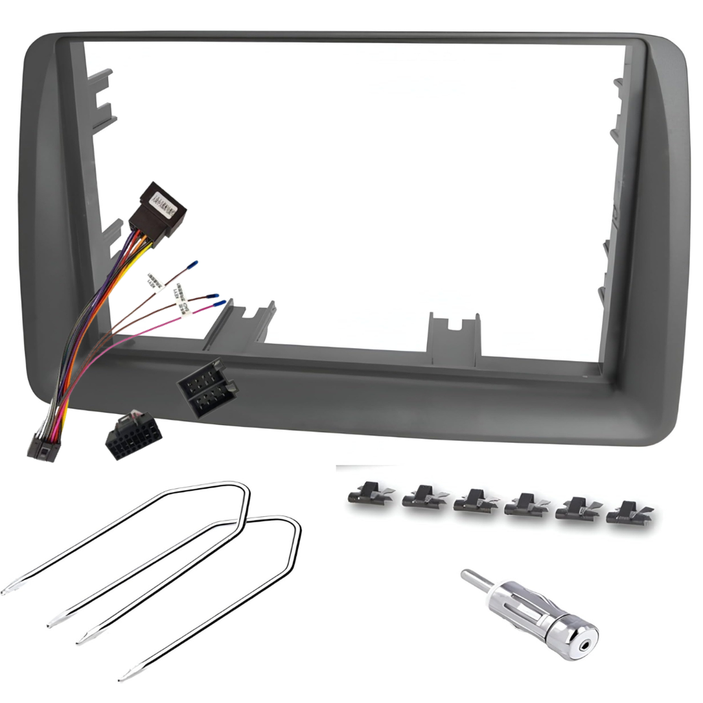 Adattatore Autoradio Cornice Stereo per Panda (169) dal 2003 al 2011 con Kit Fissaggio - Grigio schermo 7''