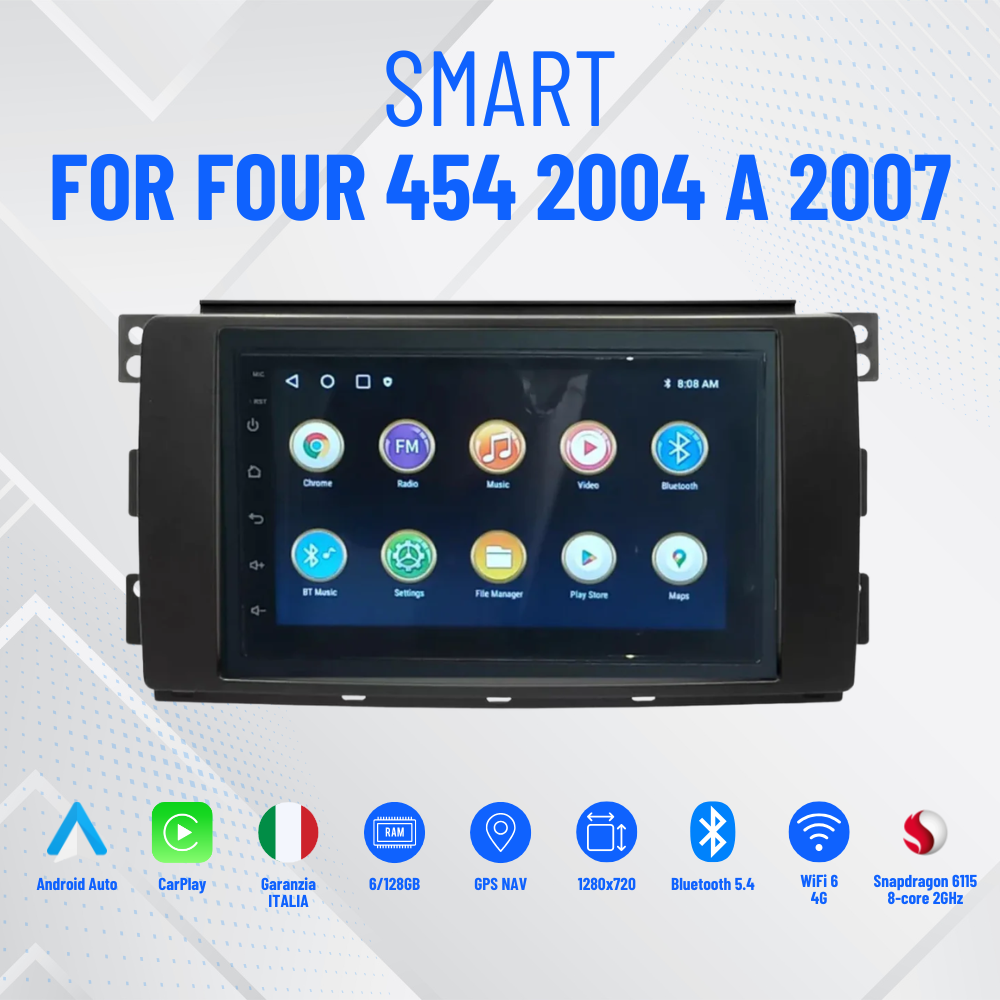 RADIO 7" ANDROID SMART FOR FOUR 454 2004 A 2007 BLUETOOTH - USB KIT PLUG & PLAY