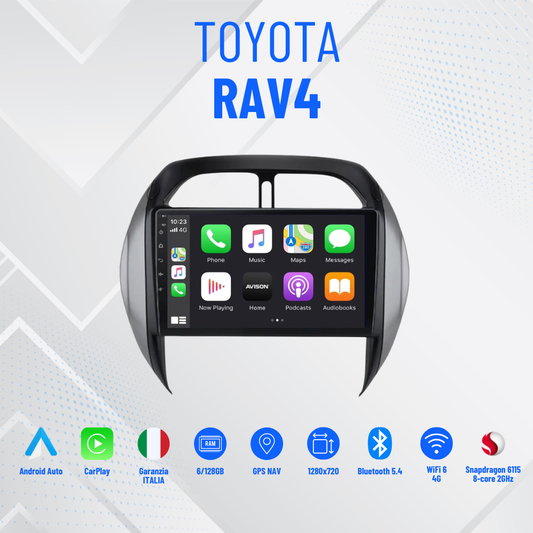 Rav4  /9” Pollici - Mascherina Inclusa - Autoradio 2 Din Android Auto + Carplay / Stereo Touch 8/256GB | Navigatore GPS + Bluetooth + Wifi Ventola raffreddamento