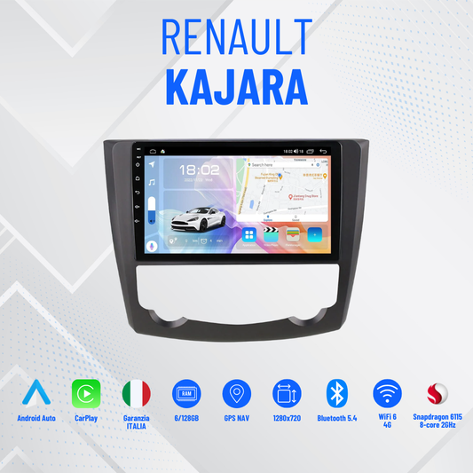 AUTORADIO 9” NAVIGATORE Renault Kajara ANDROID 13- 4GB RAM 64GB ROM IPS DSP CARPLAY