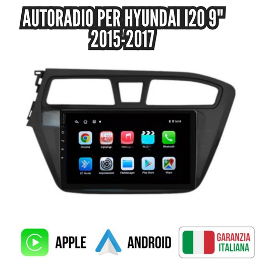Autoradio   per   Hyundai   i20   9"   |   2015-2017   |   Android   |   Bluetooth   |   CarPlay   |   Android   Auto   |   4-64GB   Ram