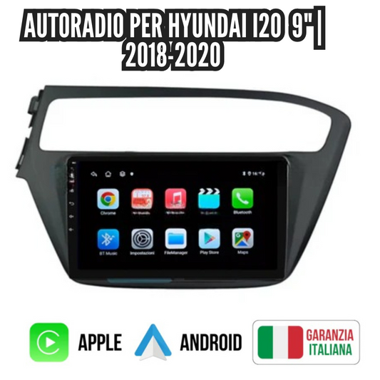 Autoradio   per   Hyundai   i20   GB/IB   9"   |   2018-2020   |   Android   |   Bluetooth   |   CarPlay   |   Android   Auto   |  4-64GB   Ram