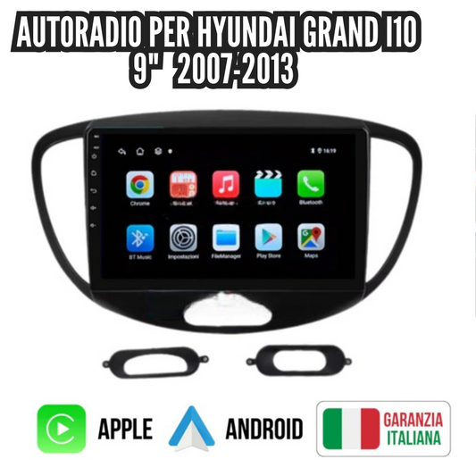 Autoradio   per   Hyundai   Grand   i10   9"   |   2007-2013   |   Android   |   Bluetooth   |   CarPlay   |   Android   Auto   | 4-64GB   Ram