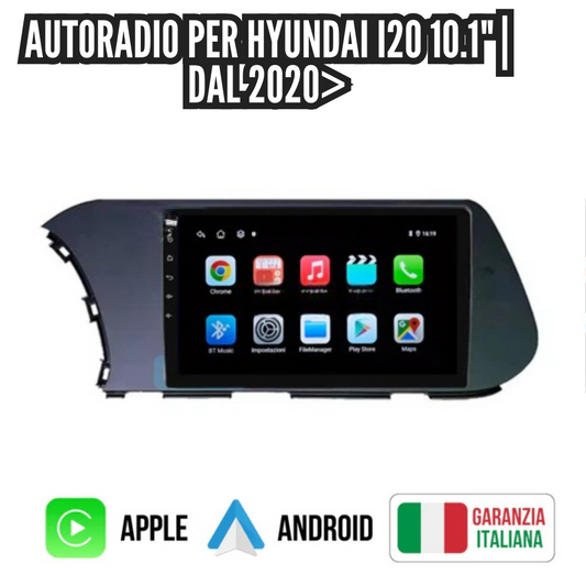 Autoradio   per   Hyundai   i20   10.1"   |   Dal   2020>   |   Android   |   Bluetooth   |   CarPlay   |   Android   Auto   | 4-64GB  Ram